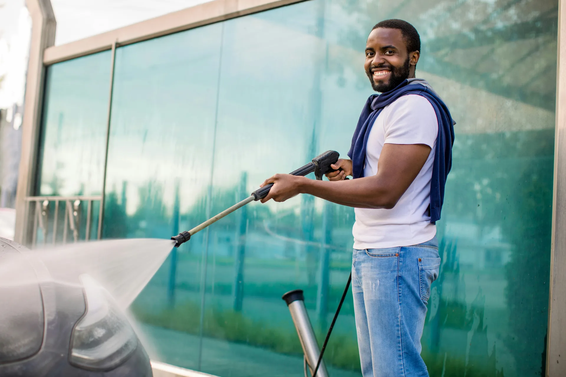 Calgary dryer vent cleaning technician with rotating brush and vacuum equipment